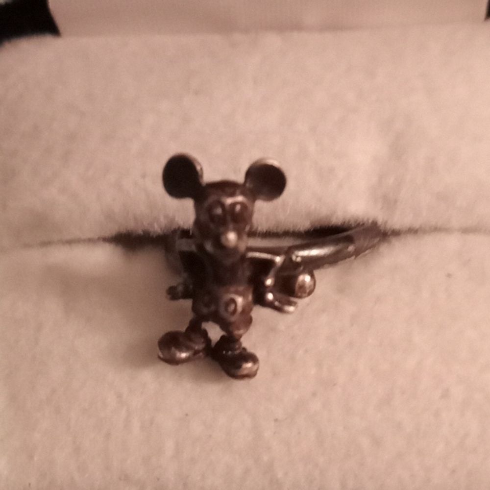 Vintage Silver Mickey Mouse Ring